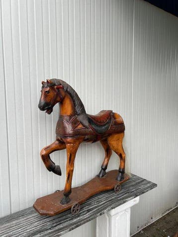 Unknown Manufacturer - Speelgoed Wooden Horse On Wheels