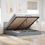 vidaXL Bed poef met matras en LEDs 180x200 cm stof, Huis en Inrichting, Slaapkamer | Bedden, Verzenden, Nieuw