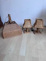 Lamp - bamboe, rattan en stro van Wenen - Een paar