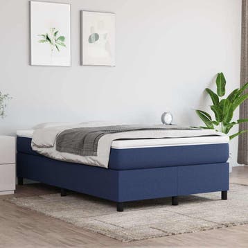 vidaXL Boxspring bed 120x200 cm stof blauw, Verzenden, Nieuw