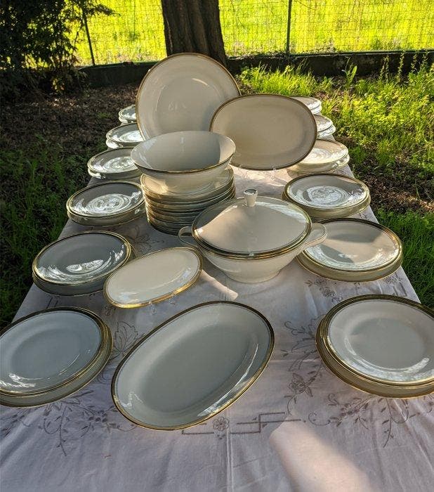 Richard Ginori - Tafelservies (52) - Avorio-Fregio Oro -, Antiquités & Art, Antiquités | Meubles | Tables