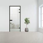 Glazen deur met kozijnsysteem - Zwart beslag-Rechtsdraaiend-, Verzenden, Nieuw