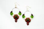 Macramé Oorhangers - Bruin/Groen/Wit/Rood - Handgemaakt v.., Ophalen of Verzenden, Nieuw