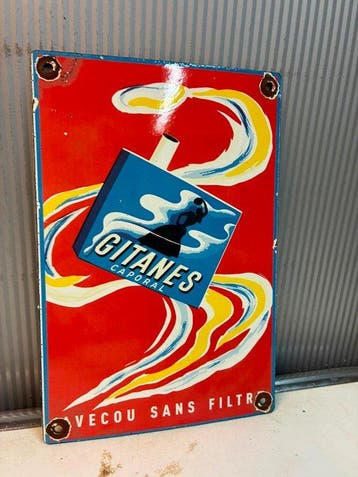 Gitanes Caporal – Franse Tabaksreclame – Emaille Reclamebord