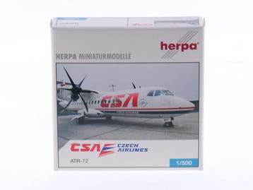 Schaal 1:500 Herpa 508063 ATR-72 CSA Czech Airlines Reg...., Hobby en Vrije tijd, Ophalen of Verzenden, Zo goed als nieuw