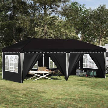 vidaXL Pop-up Feesttent 575 x 288 x 245 cm Zwart, Tuin en Terras, Partytenten, Verzenden, Nieuw