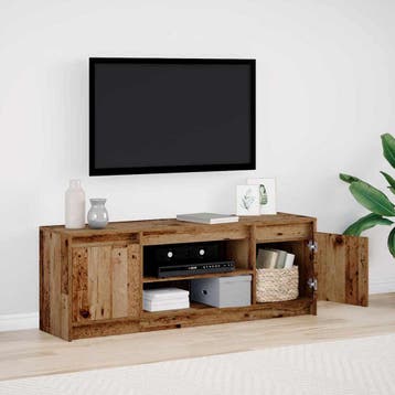 vidaXL TV Eenheden 139,5 x 34 x 50 cm Bruin Bewerkt hout, Huis en Inrichting, Verzenden, Nieuw