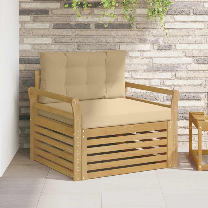 vidaXL Buitensofa Polyester Wit, Jardin & Terrasse, Ensembles de jardin, Envoi