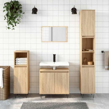 vidaXL Badkamerkast 58x33x60 cm bewerkt hout sonoma, Verzenden, Nieuw