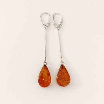 Baltisch amber. Oorbellen van hoge kwaliteit. In 925 zilver, Antiek en Kunst