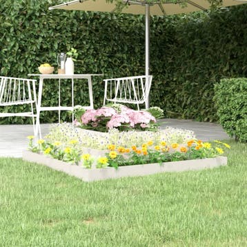 vidaXL Plantenbak 110x110x27 cm massief grenenhout wit, Verzenden