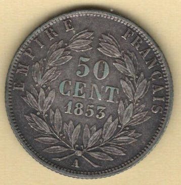 France. Napoléon III. 50 Centimes 1853-A, Paris