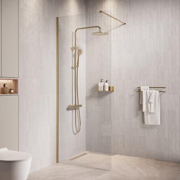 Douchewand Florida 70 x 200 cm Goud – Inloopdouche 8 mm, Verzenden