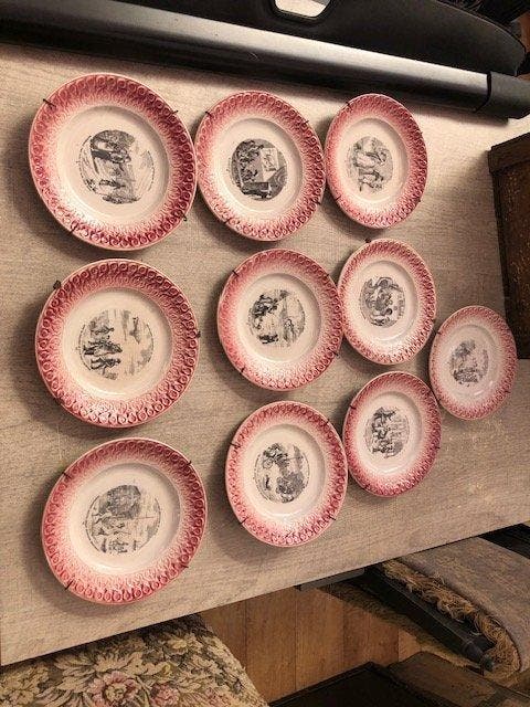 Creil et Montereau - Bord (10) - Aardewerk, Antiquités & Art, Antiquités | Verre & Cristal