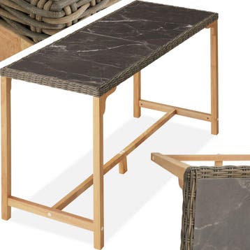 Wicker bartafel Lovas 161x64,5x99,5cm - natuur, Tuin en Terras, Verzenden, Nieuw
