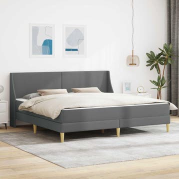 vidaXL Bedframe met matras Donkergrijs 180 x 200 cm, Verzenden