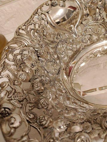 Fruitschaal - Legering - Fruttiera.pl.argento 30cm