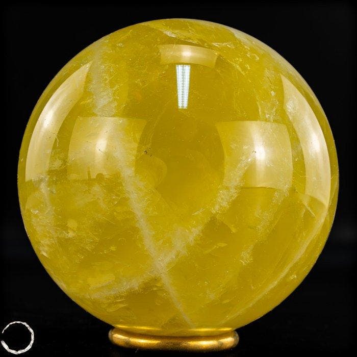Citrienbol van eerste kwaliteit Crystal- 1330.92 g, Collections, Minéraux & Fossiles