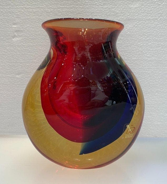 Murano - Oball - Vaas - Sommerso - Murano-glas, Antiek en Kunst, Antiek | Glaswerk en Kristal