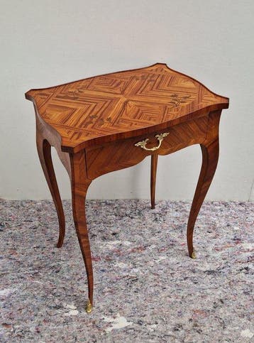 Marquetry Bijzettafel Bois de Rose - Floraal - Napoleon III