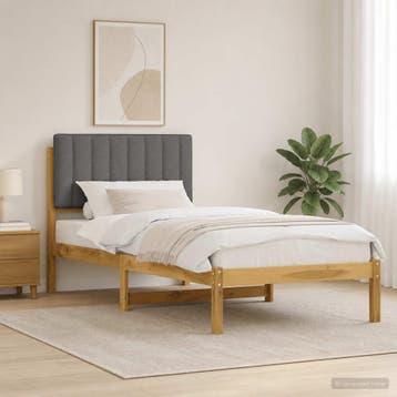 vidaXL Bedframe met gestoffeerd hoofdbord Whitewash en, Verzenden