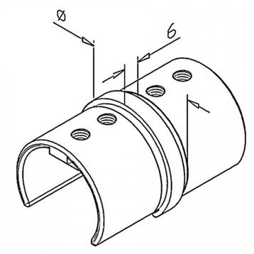 Celest buisverbinder voor balustrade handrail rond 42,4 mm, Verzenden, Nieuw
