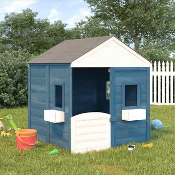vidaXL Speelhuis met afsluitbare deur en bloempotten massief, Kinderen en Baby's, Speelgoed | Buiten | Speeltoestellen, Verzenden