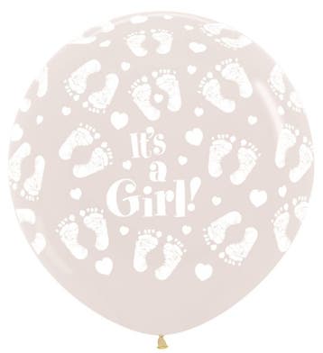 Ballonnen Its a Girl Footprint Clear 91cm 2st, Verzenden, Nieuw