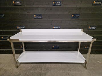 Werktafel | Maxima | bodemschap | spatrand | RVS | 200 cm |