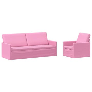 vidaXL bank / zetelstel 2 pcs Roze Stof, Huis en Inrichting, Verzenden, Nieuw