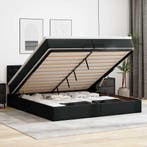 vidaXL Ottoman bed met matrassen 200x200cm kunstleer zwart, Verzenden