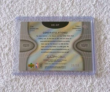 2006 Upper Deck Tim Duncan / Tony Parker Game Used Patch /50, Nieuw