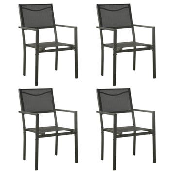 Tuinstoelen zwart 4st | Tweede kansje | OP = OP, Tuin en Terras, Tuinstoelen, Verzenden, Zo goed als nieuw, Textileen