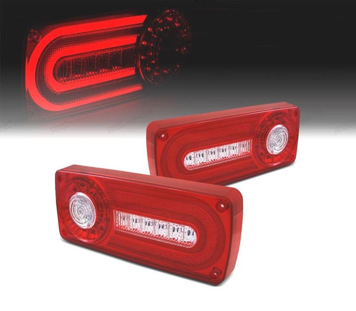 FEUX ARRIÈRE POUR MERCEDES CLASSE G W463 LIGHT BAR ROUGE CHR, Autos : Pièces & Accessoires, Éclairage, Envoi