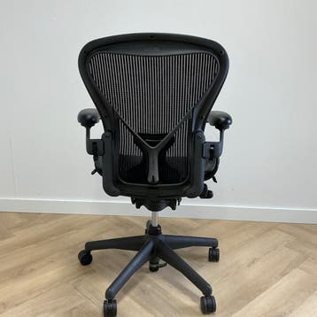 Herman Miller Aeron maat B, zwart - Gratis Bezorging, Huis en Inrichting, Ergonomisch, Gebruikt, Zwart, Bureaustoel