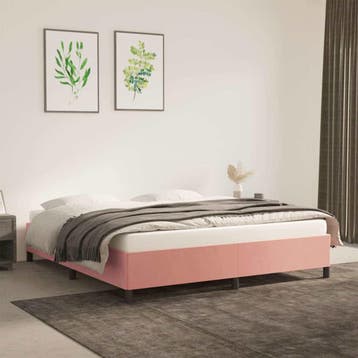 vidaXL Bedframe fluweel roze 180x200 cm, Verzenden, Nieuw