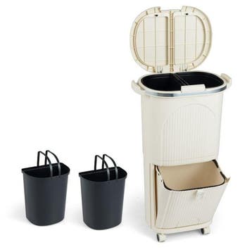2dekans | Coast Afvalscheidingsbak Beige – 38L Prullenbak, Ophalen of Verzenden, Nieuw