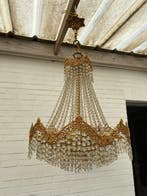 Lustre - Laiton doré, Cristal - Frans, fermoir doré de poche