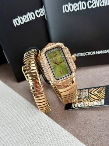 Just Cavalli - Vera Snake watch Green - Sans prix de réserve, Nieuw