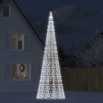 vidaXL LED-kerstboom 1534 LEDs koud wit 500 cm, Verzenden, Nieuw