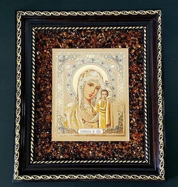 Barnsteen - Unique Amber picture icon Wall decoration - Home