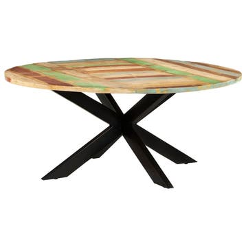 vidaXL Eettafel rond 175x75 cm massief gerecycled hout, Verzenden
