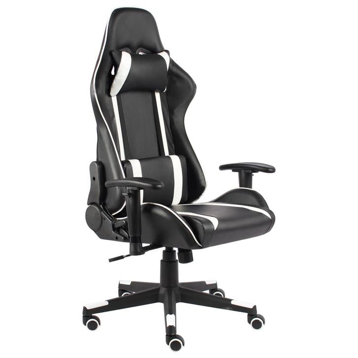 vidaXL Gamestoel draaibaar PVC wit, Huis en Inrichting, Stoelen, Nieuw, Verzenden