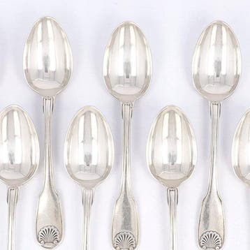 Christofle - Model Coquille - (Grote) Koffielepels -, Antiquités & Art