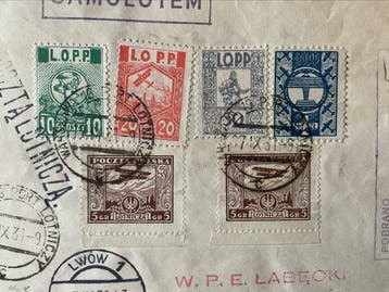 Pologne 1931 - Enveloppe de vol (17 sept. 1931) effectuée de, Gestempeld