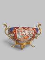 Tafelmiddenstuk - Verguld brons, Imari-porselein -
