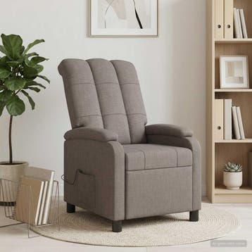 vidaXL Massage Relaxstoel Taupe Stof, Verzenden, Nieuw