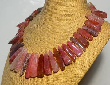Set van natuurlijk rood- en oranje-agaat uit Brazilië /1435