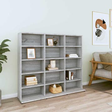 vidaXL Cd-kast 100x23x89,5 cm bewerkt hout grijs sonoma, Huis en Inrichting, Verzenden, Nieuw