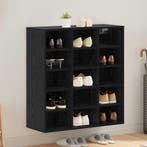 vidaXL Schoenenkast Zwart Eiken 77,5 x 30 x 83,5 cm Bewerkt, Verzenden, Nieuw